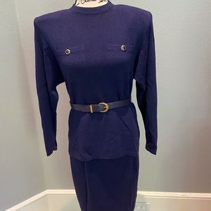 Vintage St. John Knit Sweater and Skirt Set.